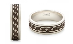 Custom Engraved Fleur-de-lis Wedding Ring