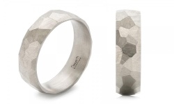 Custom Asymmetrical Geometric White Gold Wedding Ring