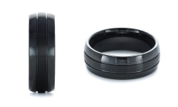 Custom Black Tungsten Wedding Ring