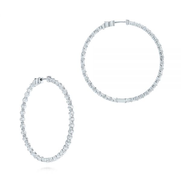 April Birthstone - Diamond Hoop Earrings