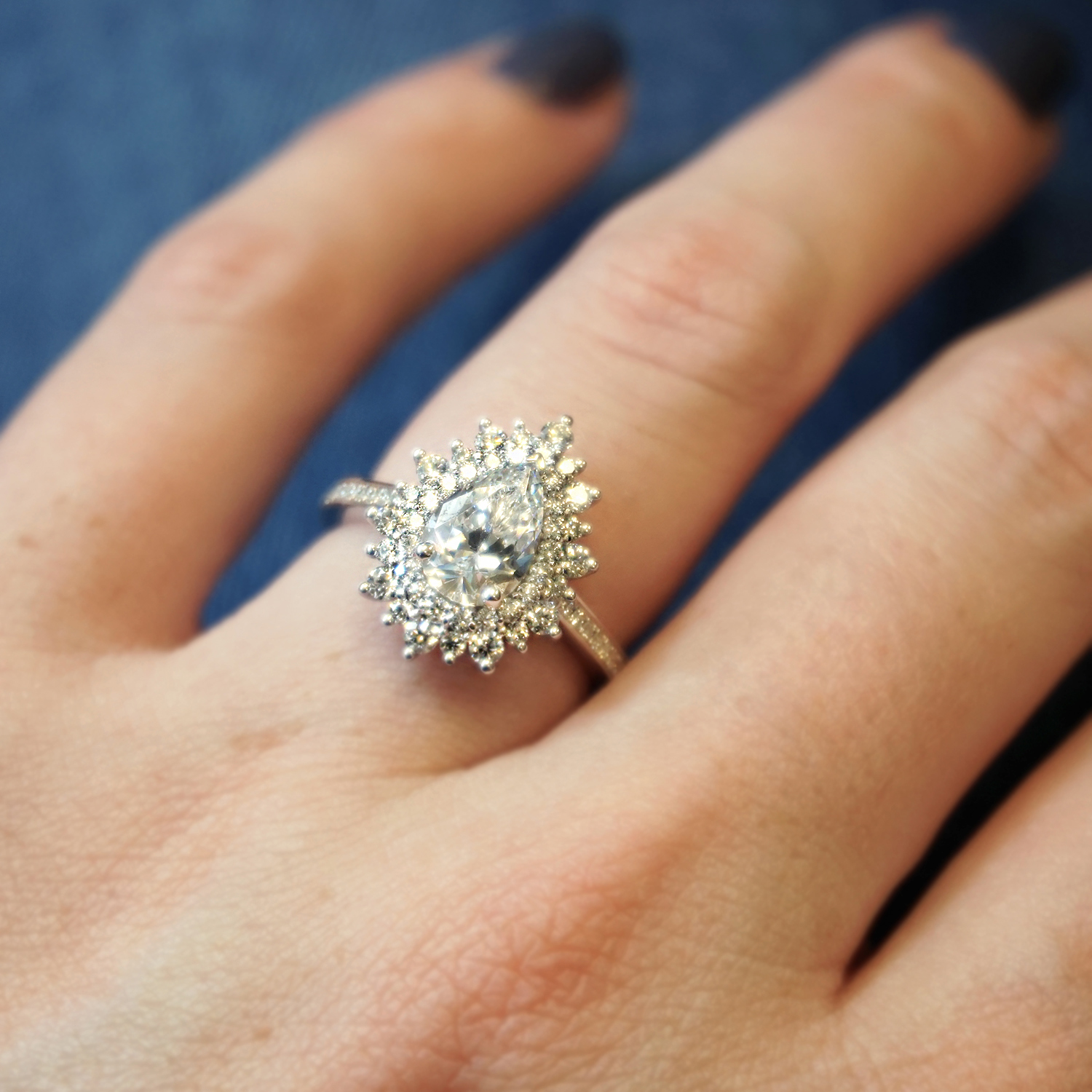 Pear Double Halo Engagement Ring