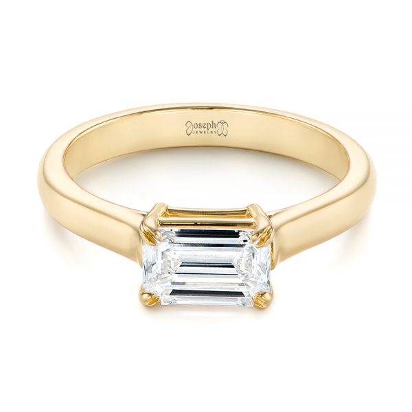 Custom Solitaire Emerald Cut Diamond Engagement Ring