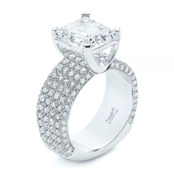Modern Pave Diamond Engagement Ring
