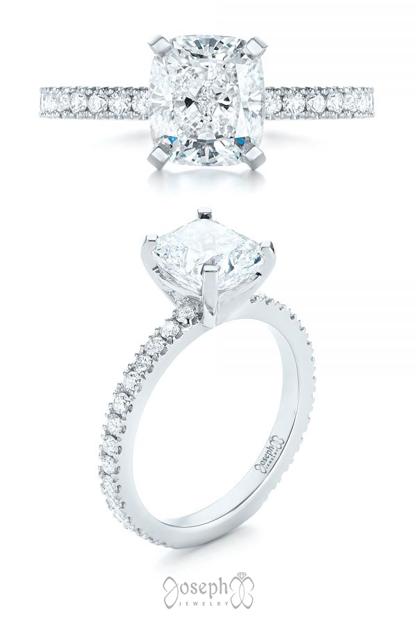 Custom Classic Cushion Cut Diamond Enagement Ring 103222