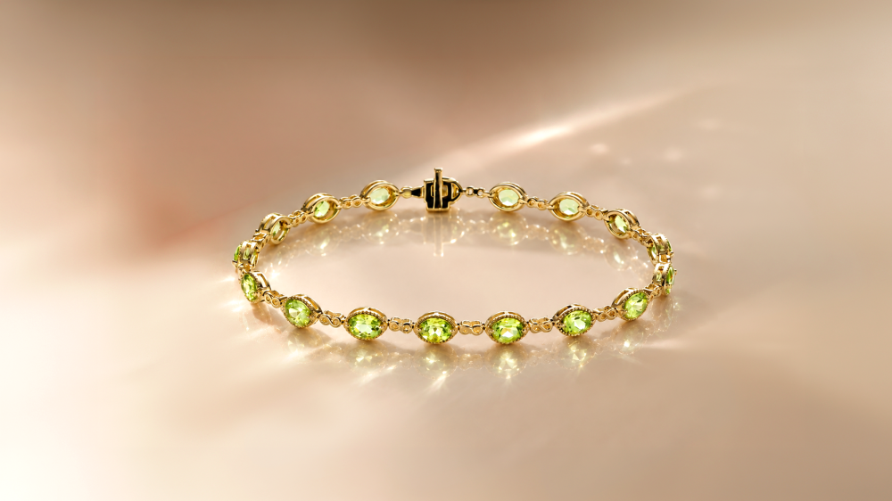 Station Peridot Infinity Bracelet