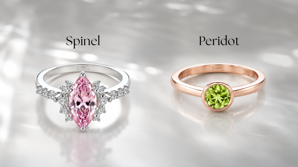Spinel and Peridot Rings