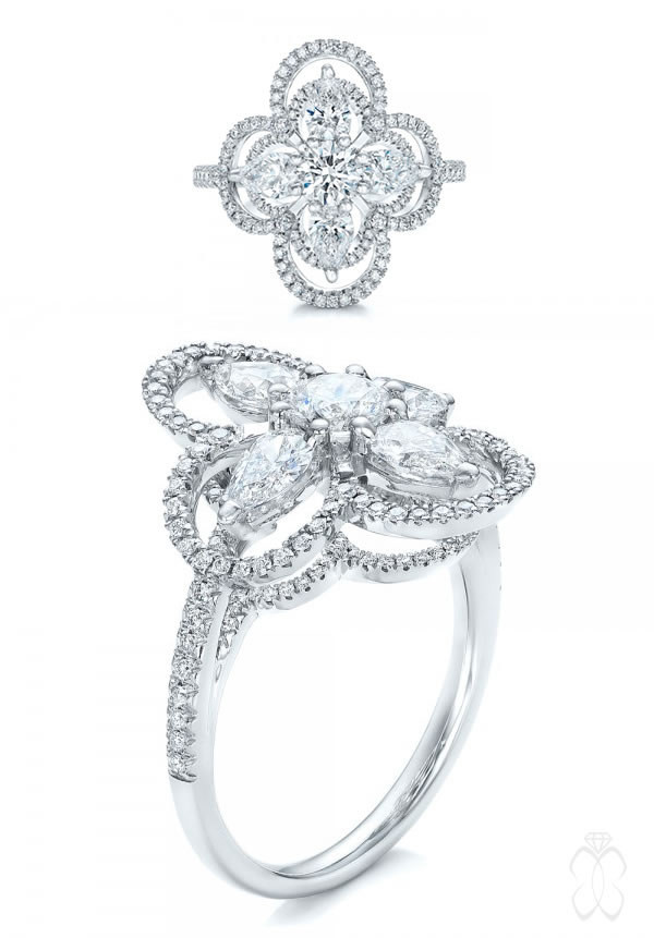 Monogram Fusion Platinum and Diamond Engagement Ring - 