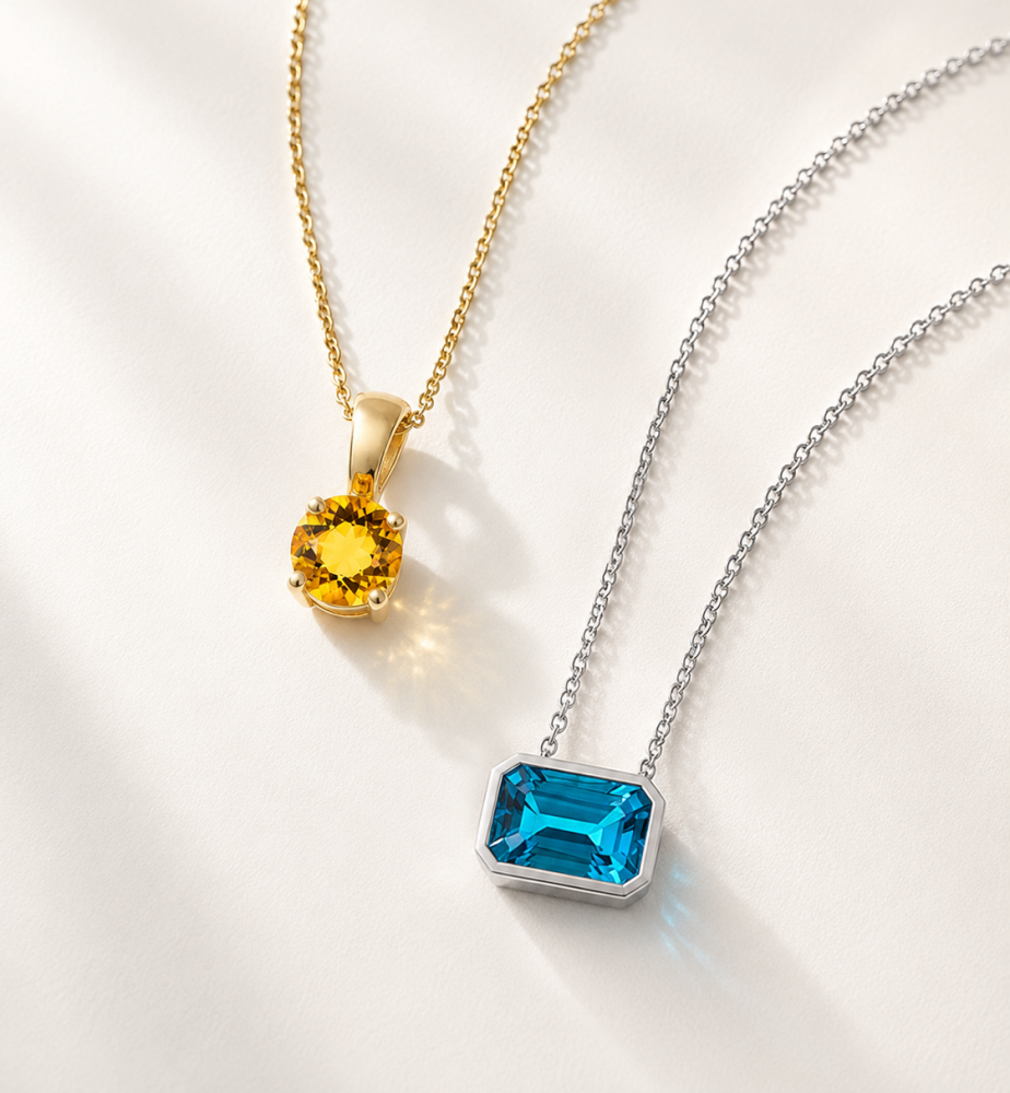 Citrine and Topaz Necklaces