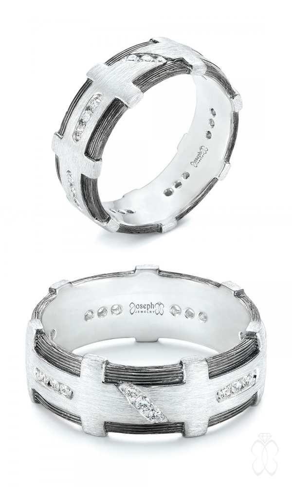 Custom Brushed Diamond Men's Band