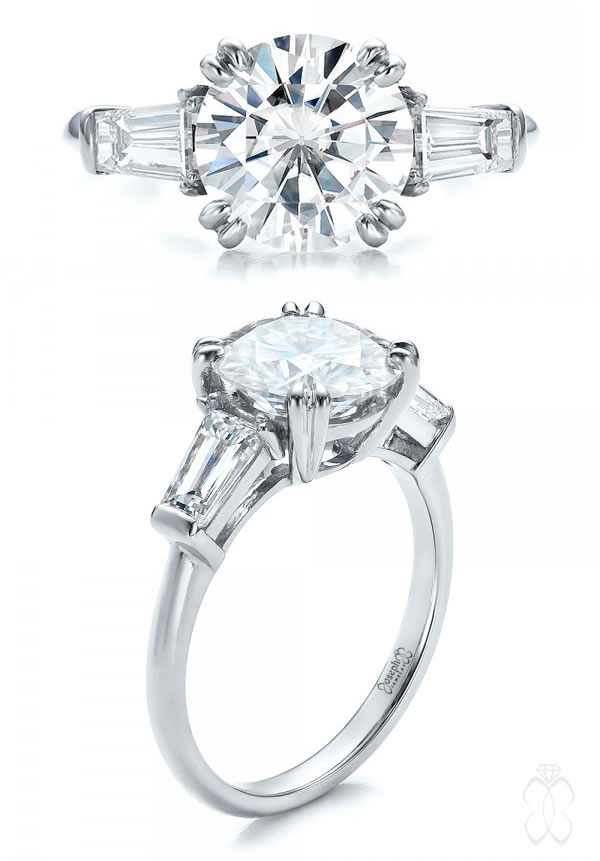 Joseph Jewelry Custom Three Stone Diamond Engagement Ring