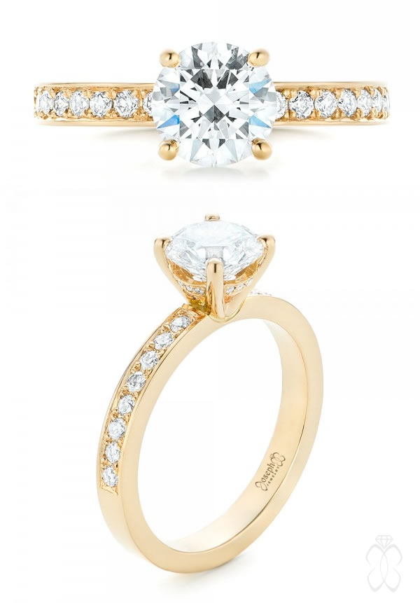 Joseph Jewelry Custom Yellow Gold Diamond Engagement Ring