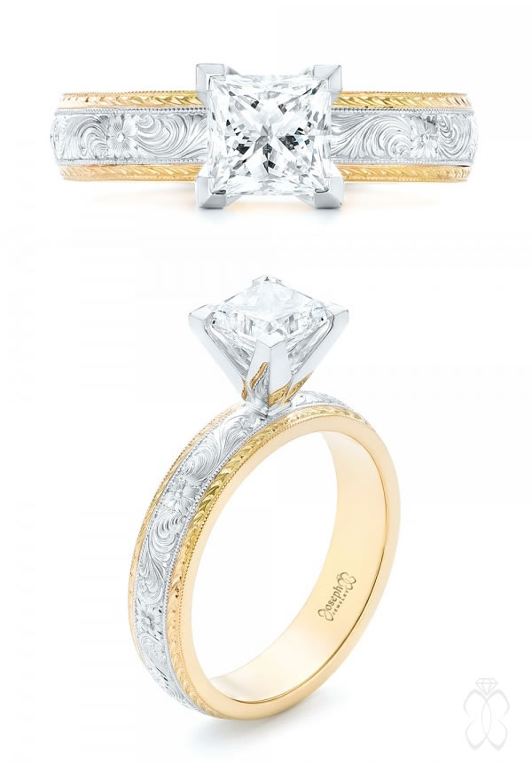 Joseph Jewelry Custom Two-Tone Solitaire Diamond Engagement Ring