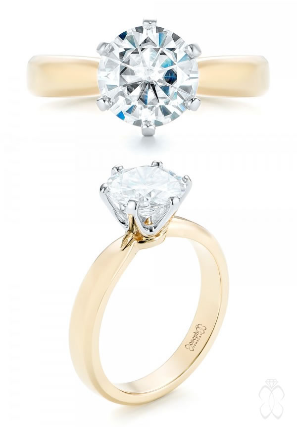 Joseph Jewelry Custom Two-Tone Solitaire Diamond Engagement Ring