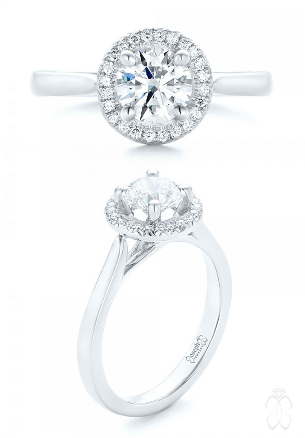Joseph Jewelry Custom Diamond Halo Engagement Ring