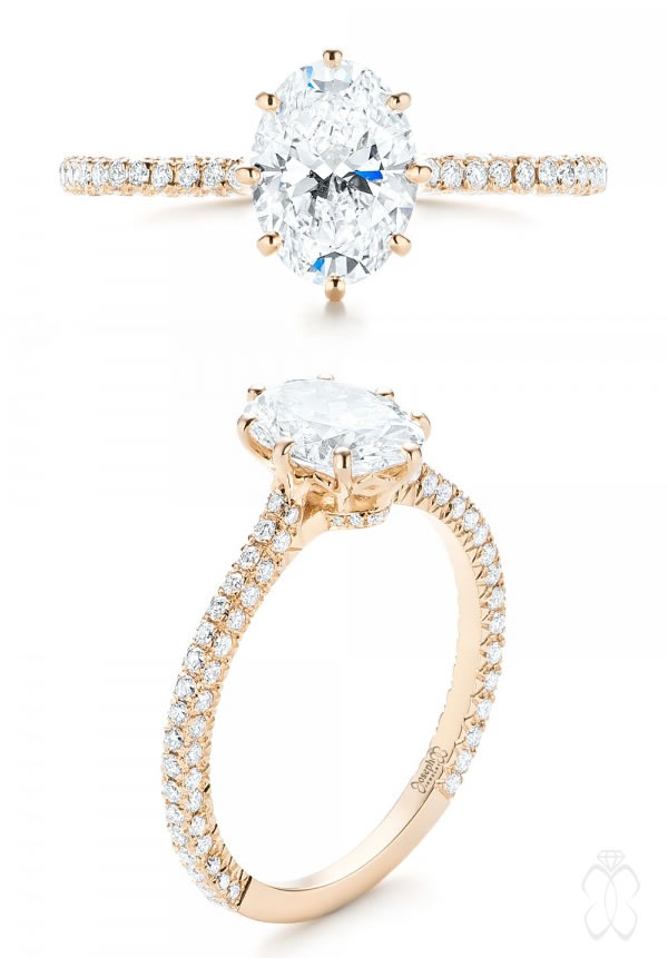 Joseph Jewelry Custom Rose Gold and Diamond Engagement Ring
