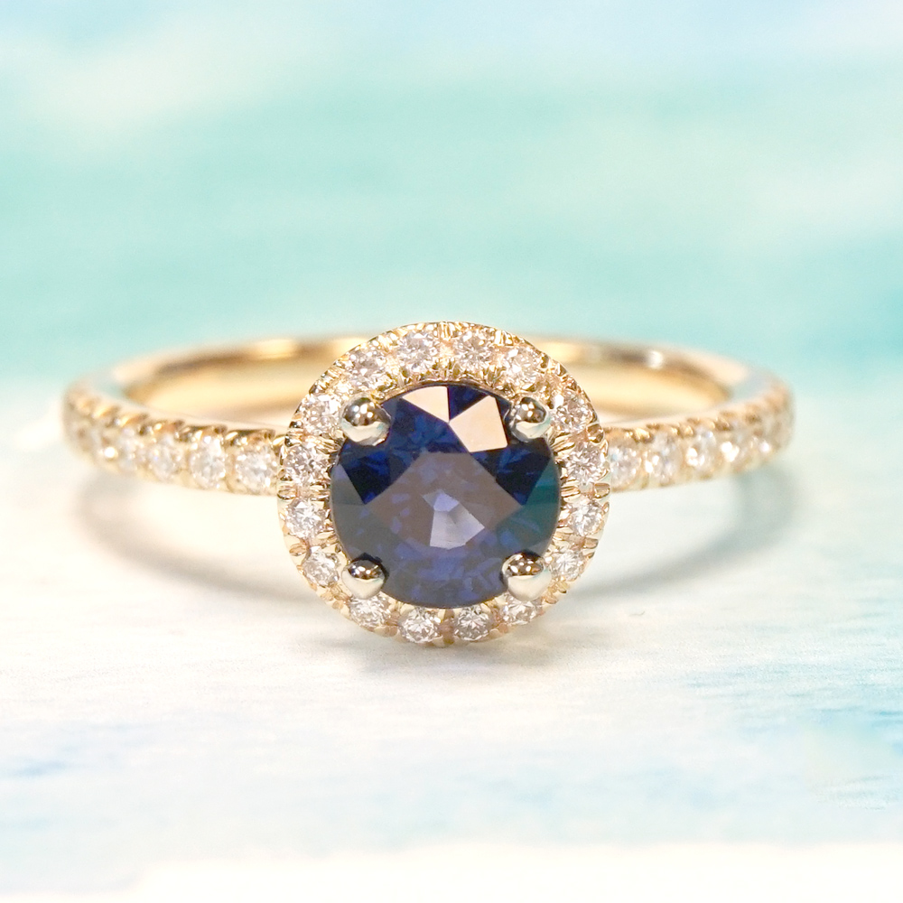 Sapphire Rose Gold Halo Joseph Jewelry