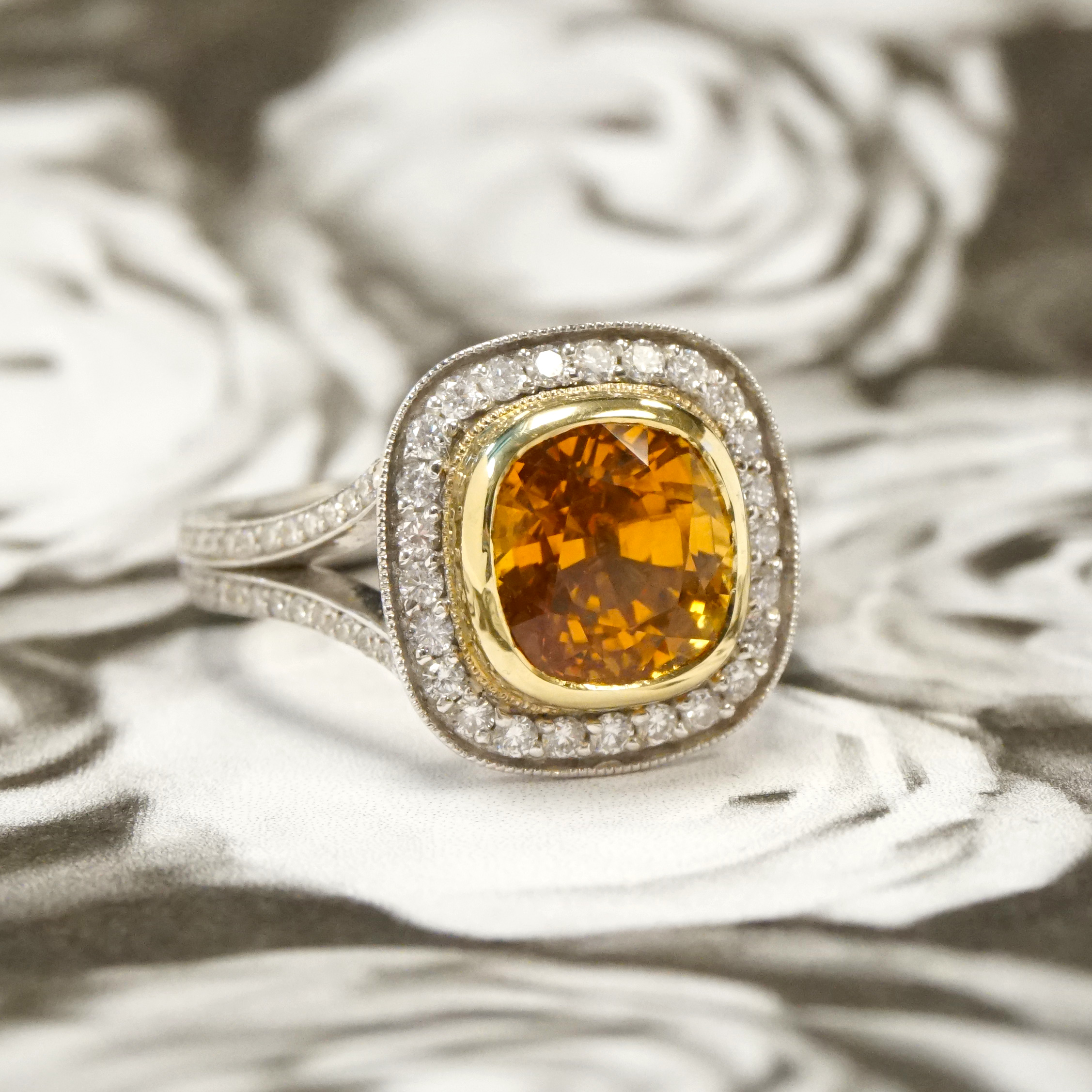 Orange Sapphire Vintage Fashion Ring Joseph Jewelry