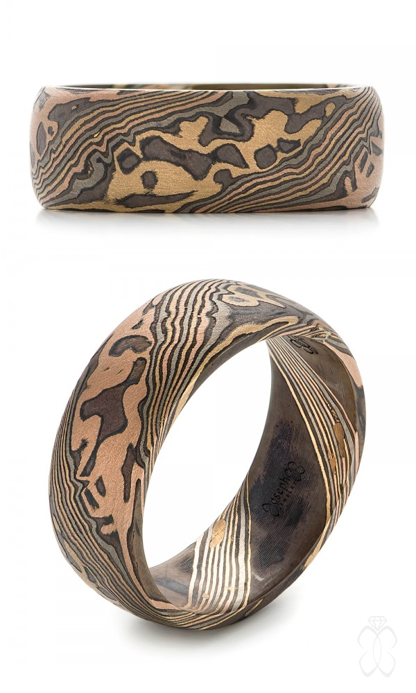 men's mokume gane custom wedding ring