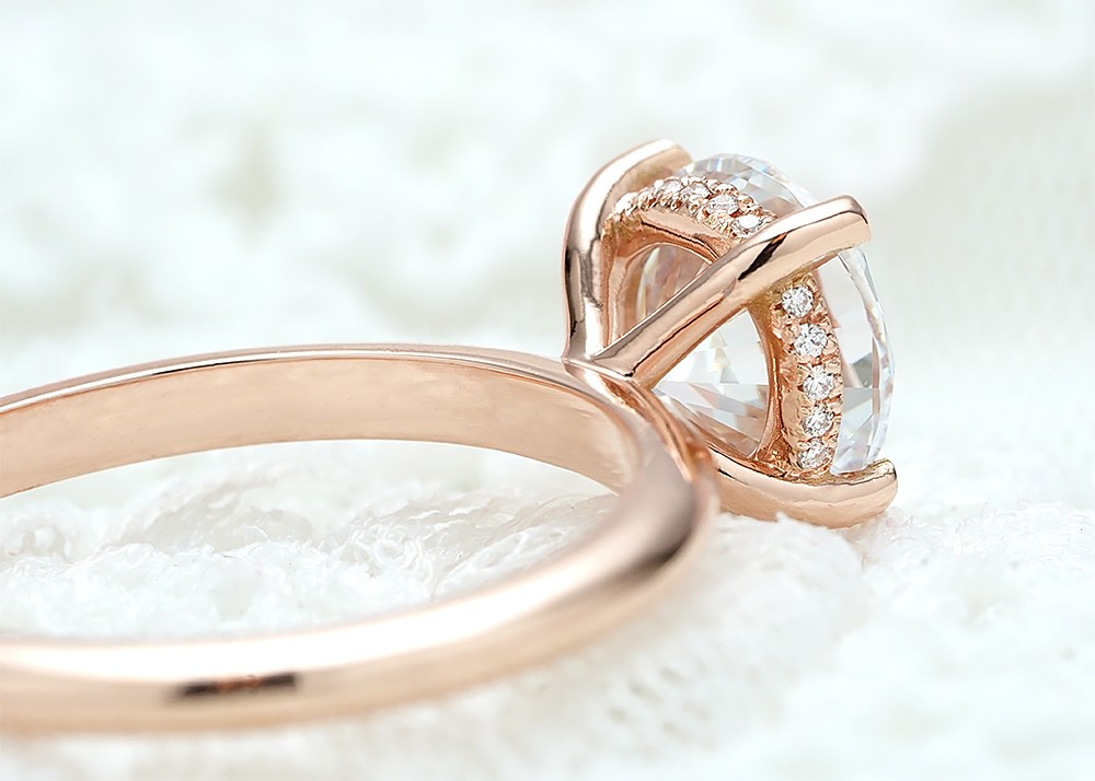 Luxury 3 Pcs Ring Sets For Women Rose Gold Filled Champagne