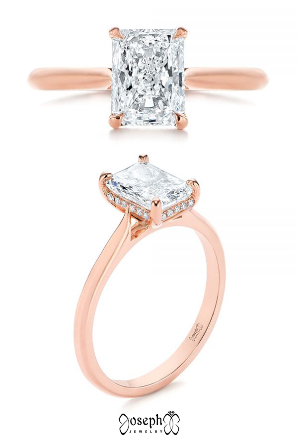 Hidden Halo Diamond Engagement Ring