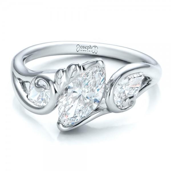 Custom Organic Marquise and Pear Diamond Engagement Ring Joseph Jewelry