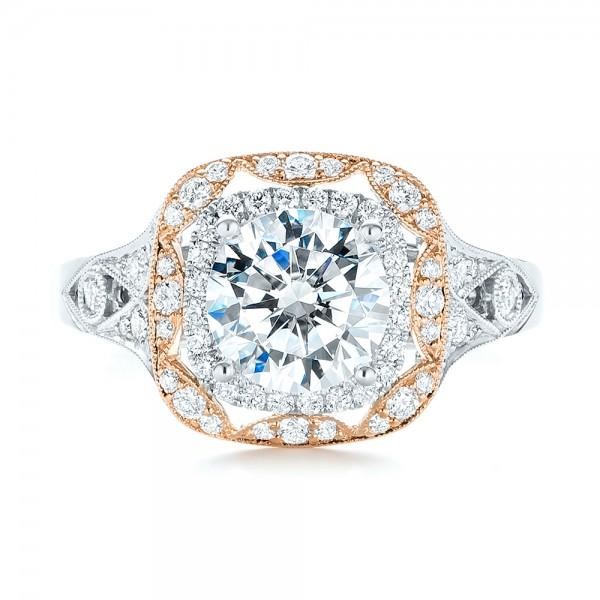 Two-tone Halo Diamond Engagement Ring Joseph Jewelry