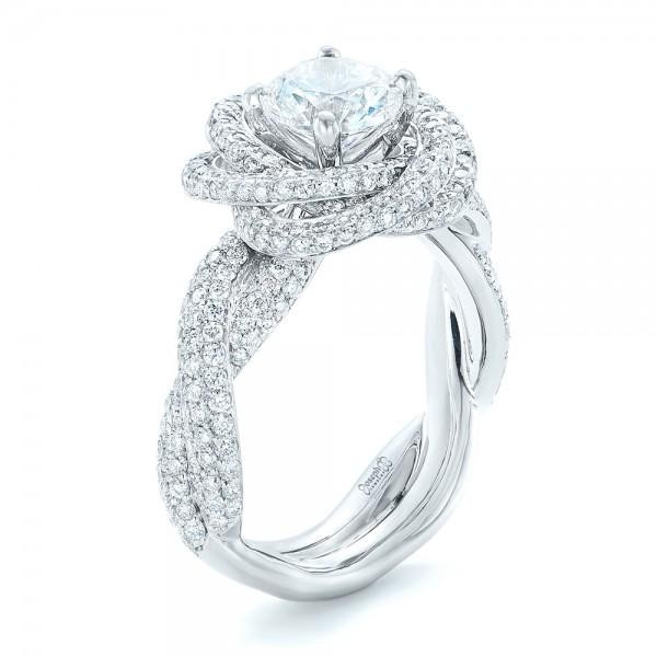 Modern Knot Edgeless Pavé Engagement Ring