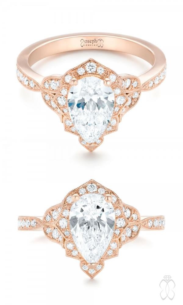 Custom Rose Gold and Diamond Engagement Ring