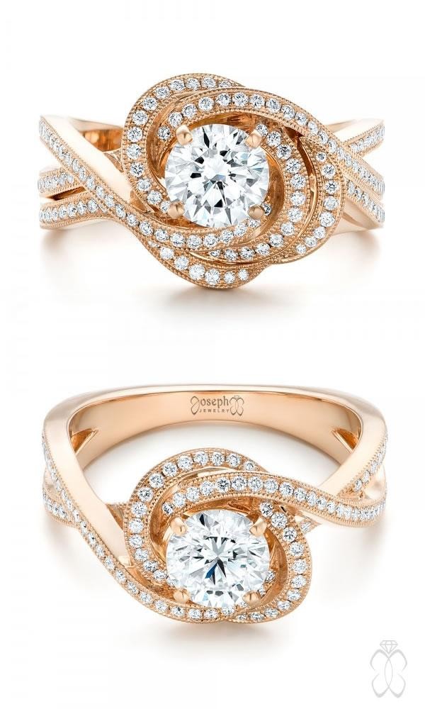 Custom Rose Gold and Diamond Engagement Ring