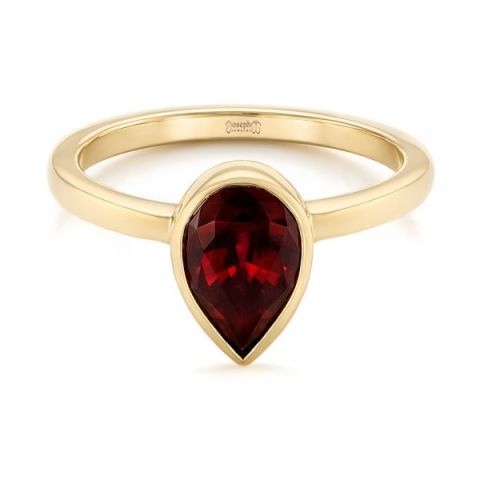Low Profile - Custom Pear Ruby Solitaire Engagement Ring