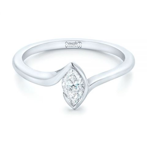 Low Profile - Custom Solitaire Marquise Diamond Engagement Ring