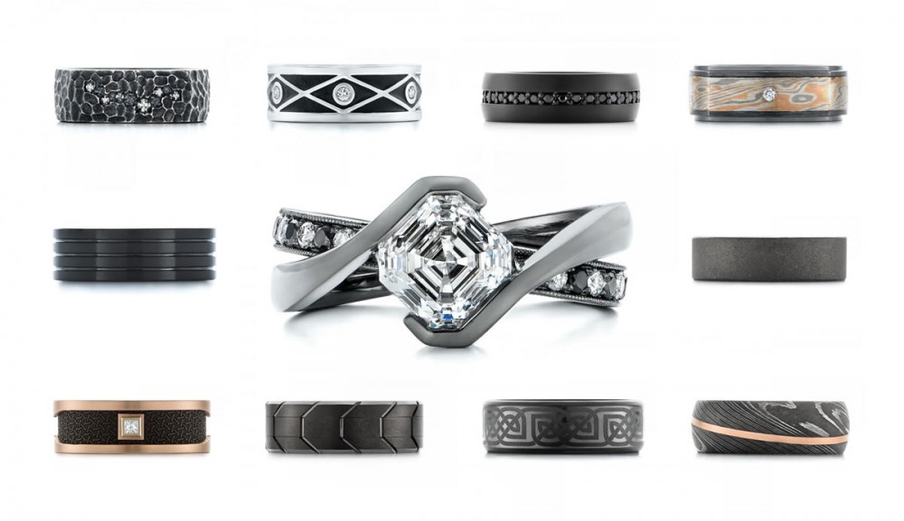 Black Wedding Rings, Black Engagement Rings, and Black Metals - Image