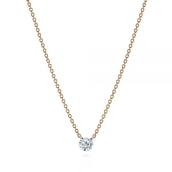 Invisible Set Round Brilliant Diamond Necklace