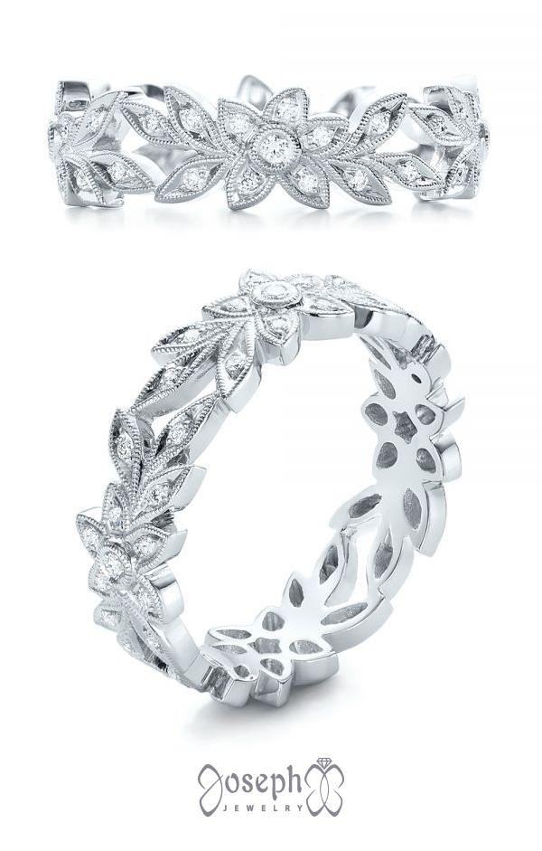 Floral Diamond Eternity Band