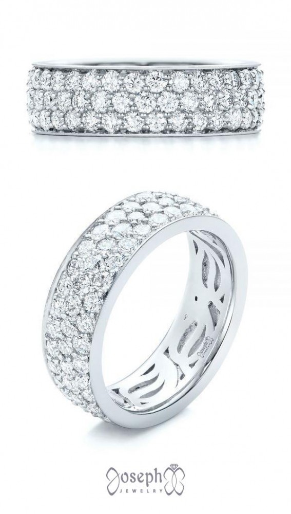 Pave Diamond Womens Anniversary Band