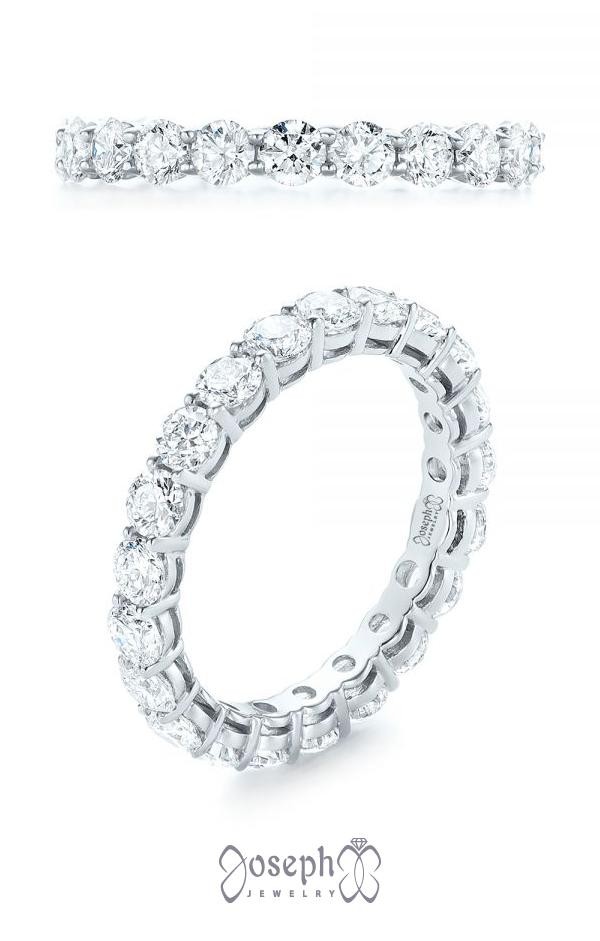 Round Diamond Shared Prong Eternity Band