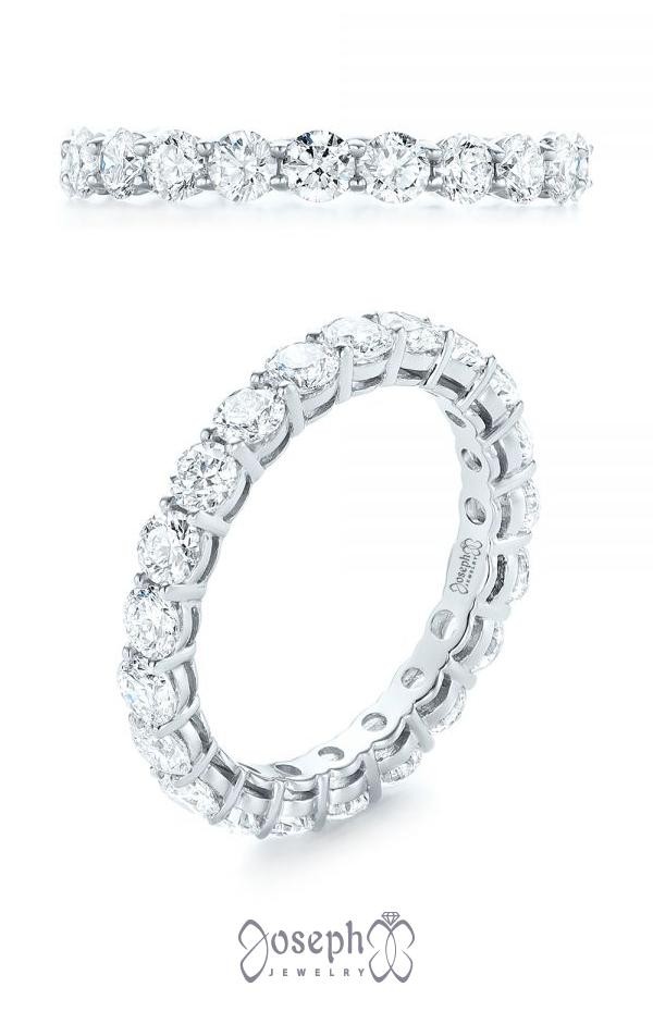 Round Diamond Shared Prong Eternity Band