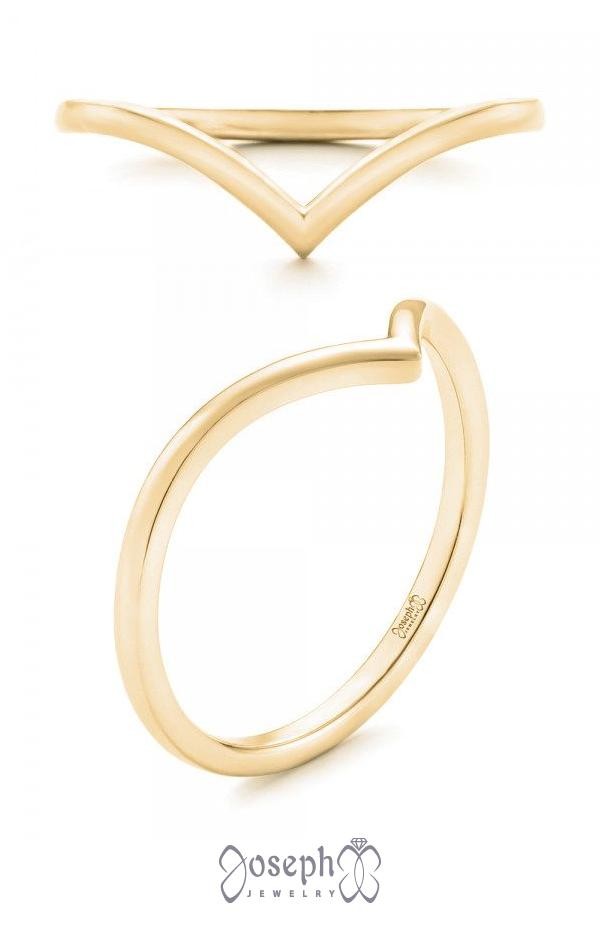 Yellow Gold V-Shape Wedding Ring