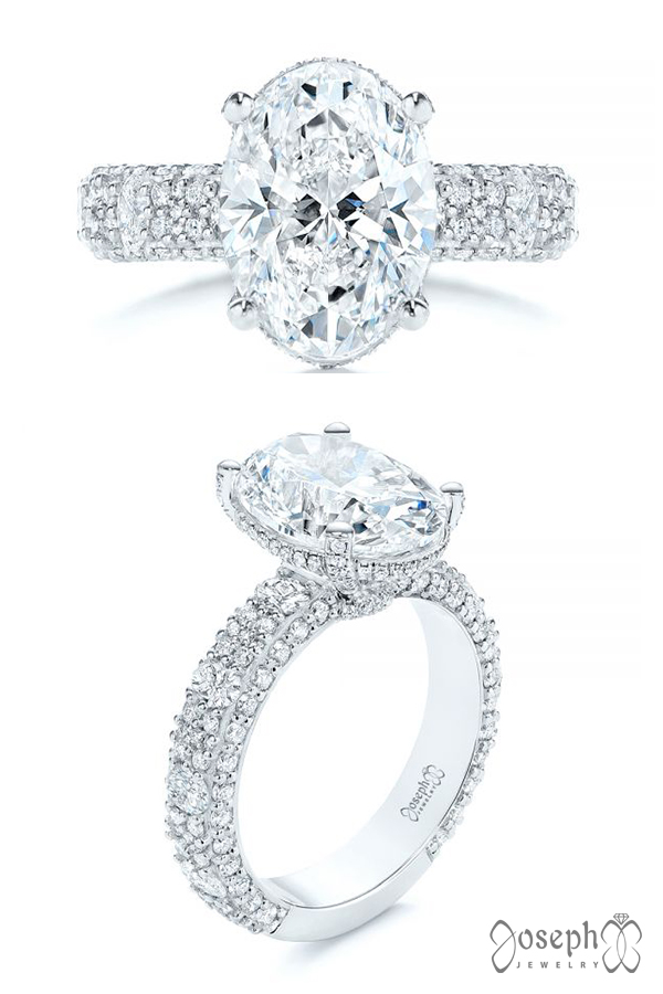 Oval Pave Diamond Engagement Ring