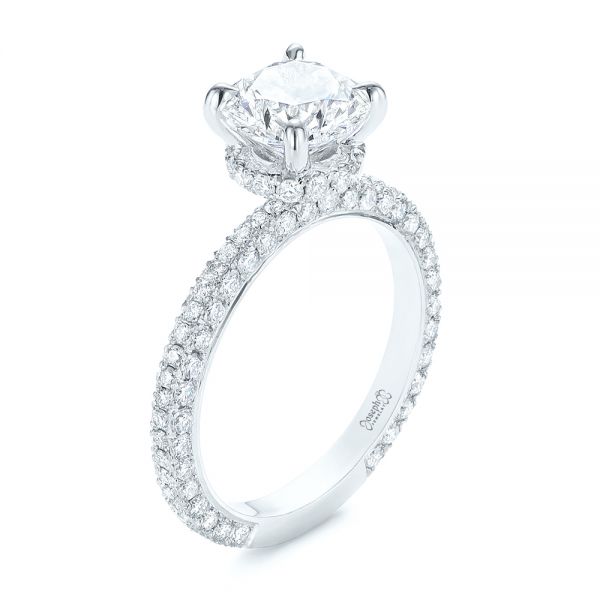 Hidden Halo Pave Diamond Hidden Halo Engagement Ring