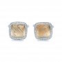  18K Gold Custom Diamond And Mokume Cufflinks - Top View -  102252 - Thumbnail