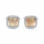  14K Gold 14K Gold Custom Diamond And Mokume Cufflinks - Top View -  102252 - Thumbnail