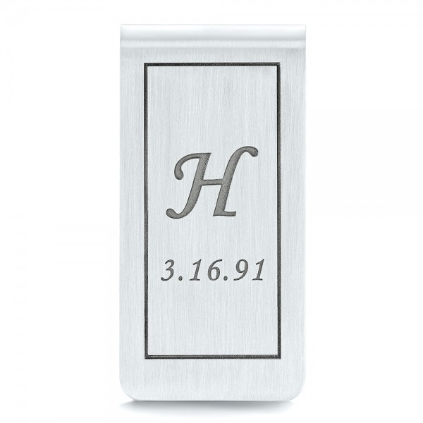 Custom Engraved Money Clip - Flat View -  103229