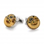 Silver Kinetic Watch Movement Cufflinks - Front View -  101771 - Thumbnail