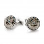 Silver Kinetic Watch Movement Cufflinks - Front View -  101768 - Thumbnail