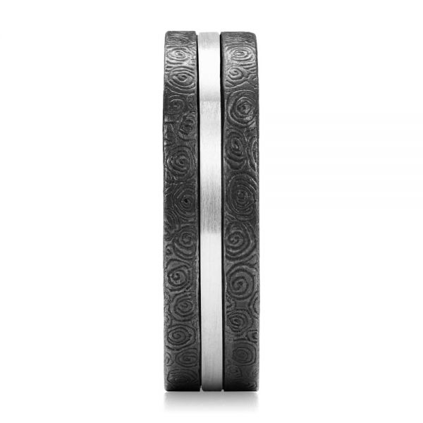 Two-tone Swirl Pattern Band - Side View -  107128 - Thumbnail