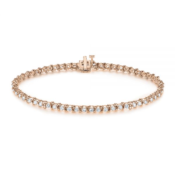 14k Rose Gold 14k Rose Gold 2 Carat Diamond Tennis Bracelet - Three-Quarter View -  104119