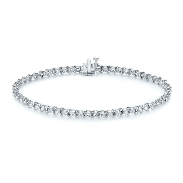 18k White Gold 18k White Gold 2 Carat Diamond Tennis Bracelet - Three-Quarter View -  104119