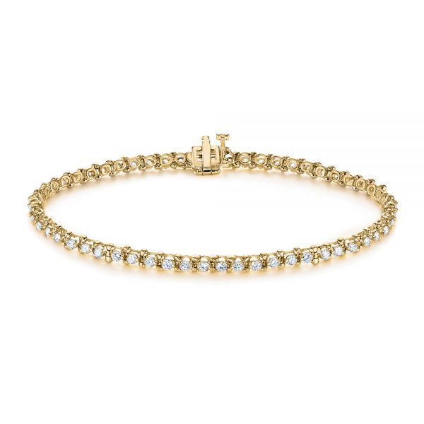 18k Yellow Gold 18k Yellow Gold 2 Carat Diamond Tennis Bracelet - Three-Quarter View -  104119