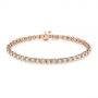 14k Rose Gold 14k Rose Gold 4 Carat Diamond Tennis Bracelet - Three-Quarter View -  104127 - Thumbnail